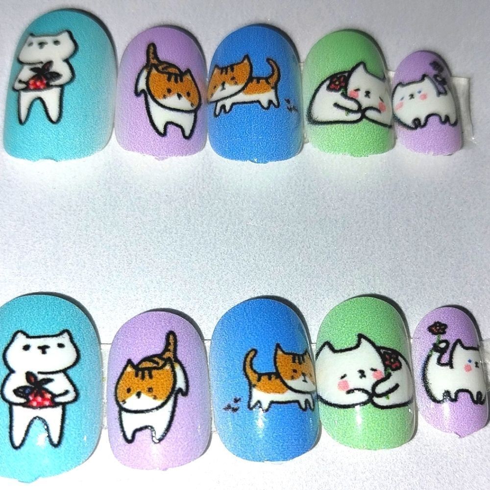 Kids custom 10pc  press on nails for girls and teens